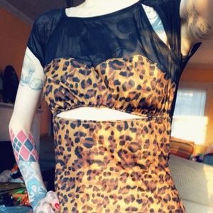 Womens cheetah print club dress, sz SM